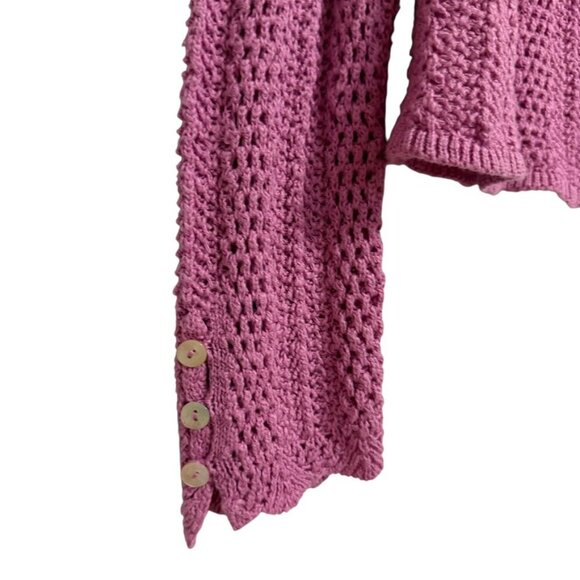 Sundance Lilac‎ Crochet Cardigan Sweater SZ XS Twee Summer - Picture 5 of 9